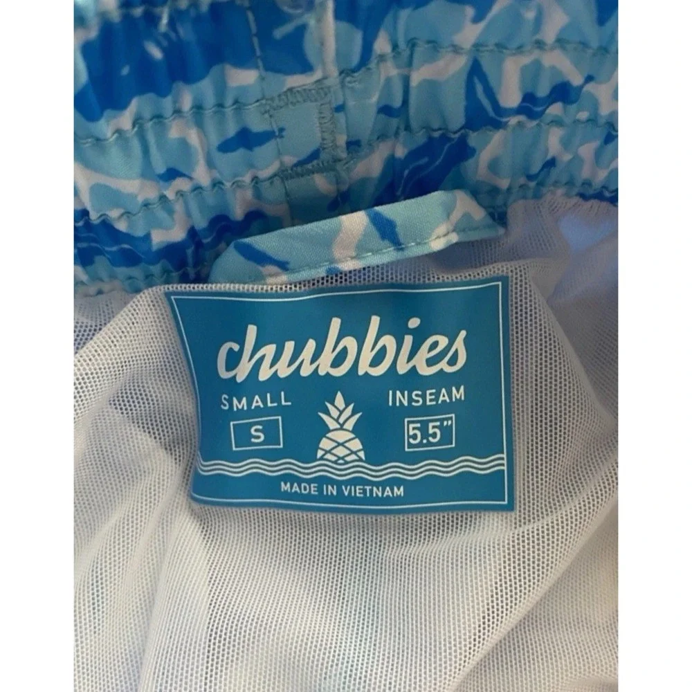 Chubbies Classic Swim Trunks Size S The Shark Sides Mesh Lined Pockets New